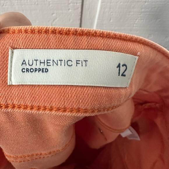 J. Jill Jeans Womens Cropped Orange Mid Rise Cuffed Denim Size 12 EUC - Picture 9 of 10